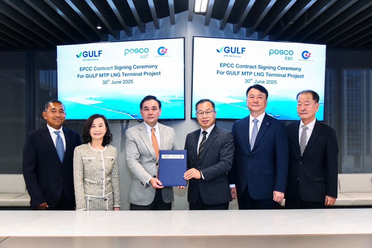 GULF และ PTT Tank เซ็นสัญญา EPCC ร่วมกับ POSCO E&C และ CAZ เพื่อพัฒนาท่าเรือก๊าซโครงการมาบตาพุด