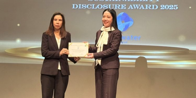 อีสท์ วอเตอร์ คว้ารางวัลเกียรติคุณ “Sustainability Disclosure Award 2025”