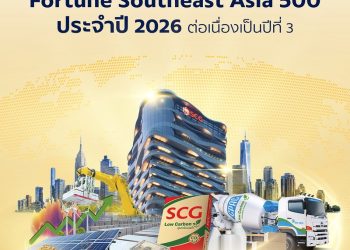 SCG ย้ำความแข็งแกร่งผู้นำธุรกิจระดับภูมิภาค ติดอันดับ 22 ใน Fortune Southeast Asia 500 ประจำปี 2026 ต่อเนื่องเป็นปีที่ 3