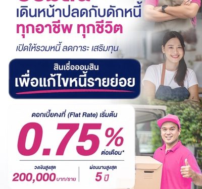 ออมสินเดินหน้าปลดกับดักหนี้ทุกอาชีพ ทุกชีวิต เปิดให้กู้รวมหนี้ “สินเชื่อออมสินเพื่อแก้ไขหนี้รายย่อย” ดอกเบี้ยคงที่เริ่มต้น 0.75% ต่อเดือน ให้ลูกหนี้ชีวิตเบาขึ้น-ลดภาระ-ได้เติมทุน